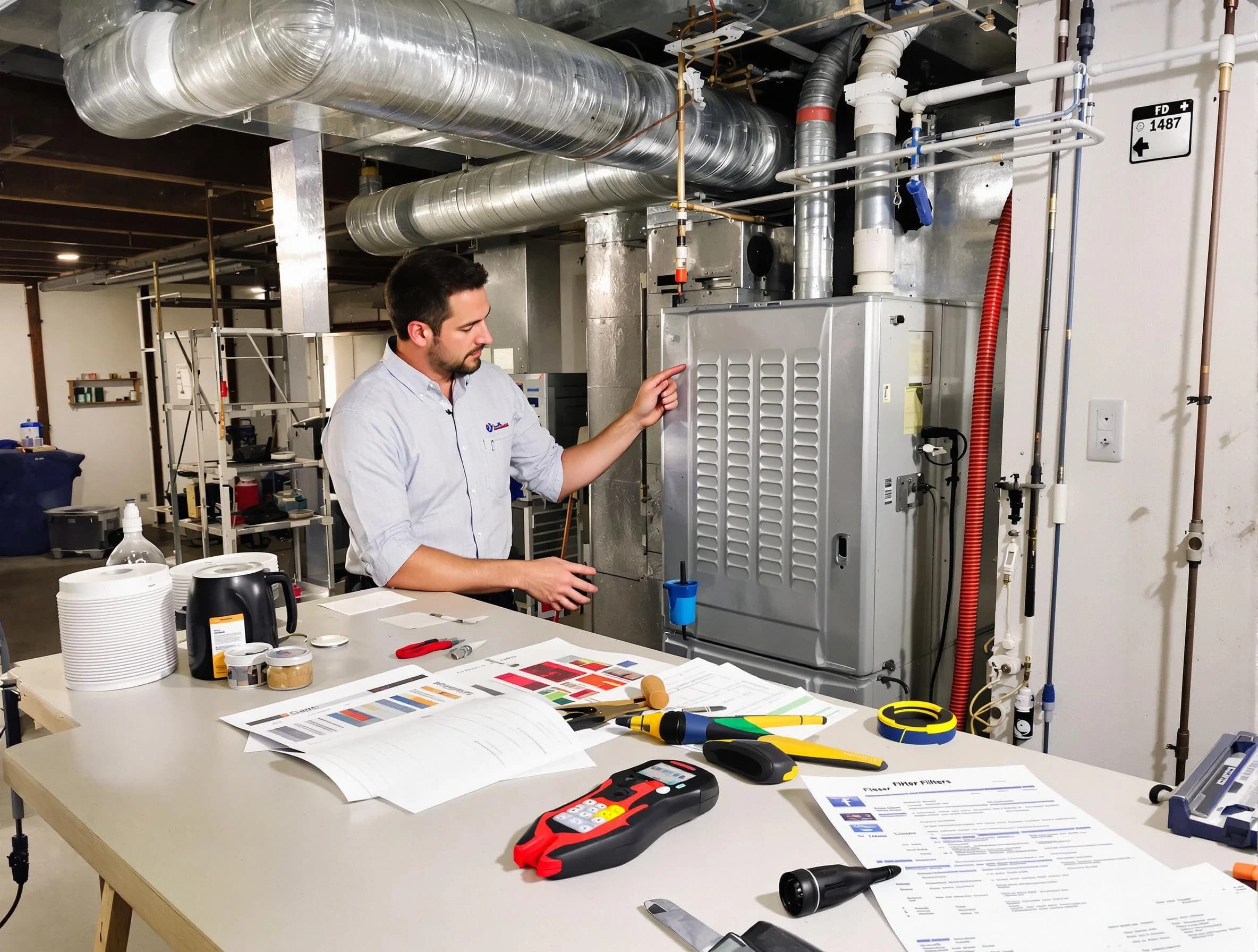 Warr Acres Air Duct Cleaning inspector conducting detailed filter system evaluation using professional diagnostic tools in Warr Acres