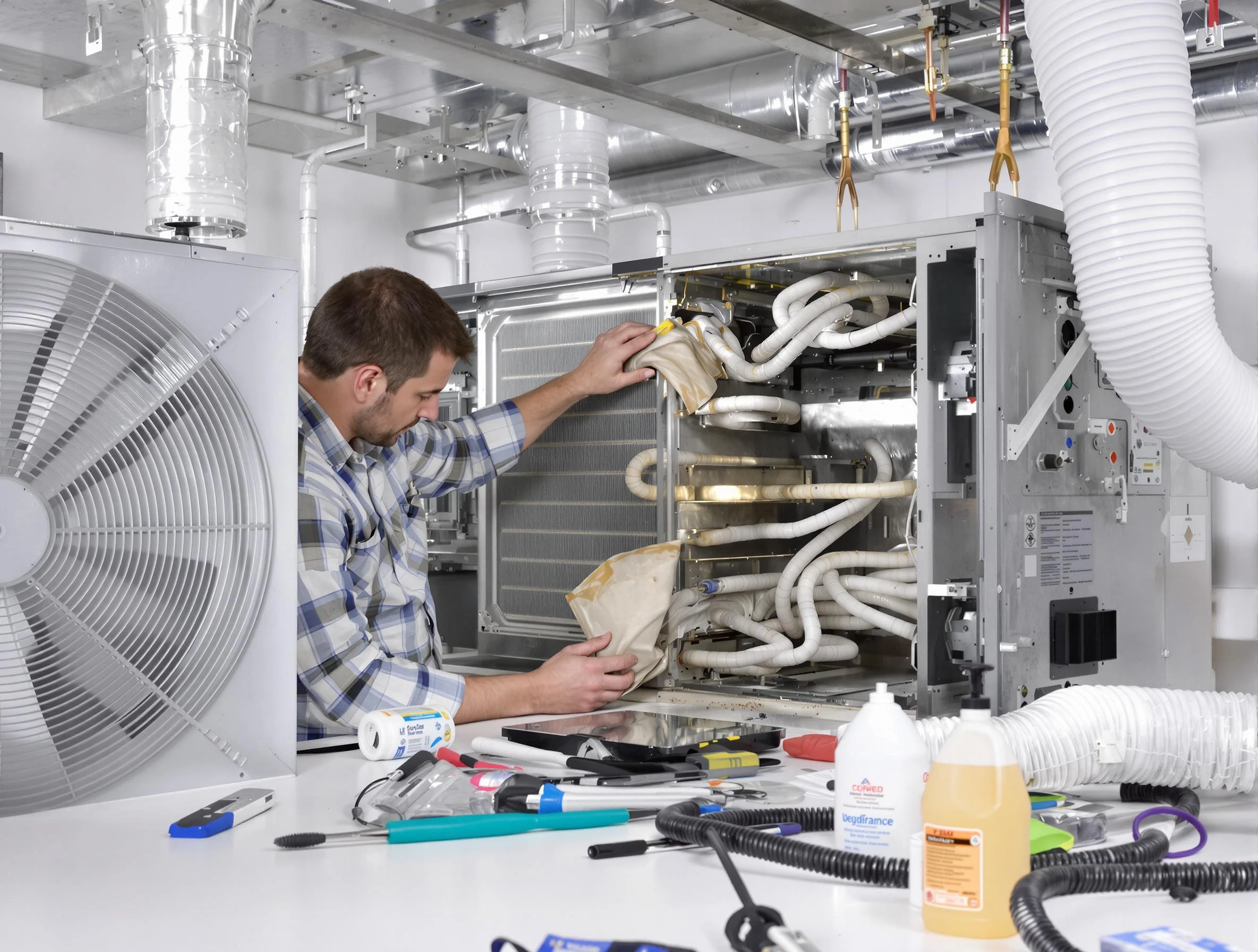 Warr Acres Air Duct Cleaning specialist performing precision AC coil cleaning in Warr Acres